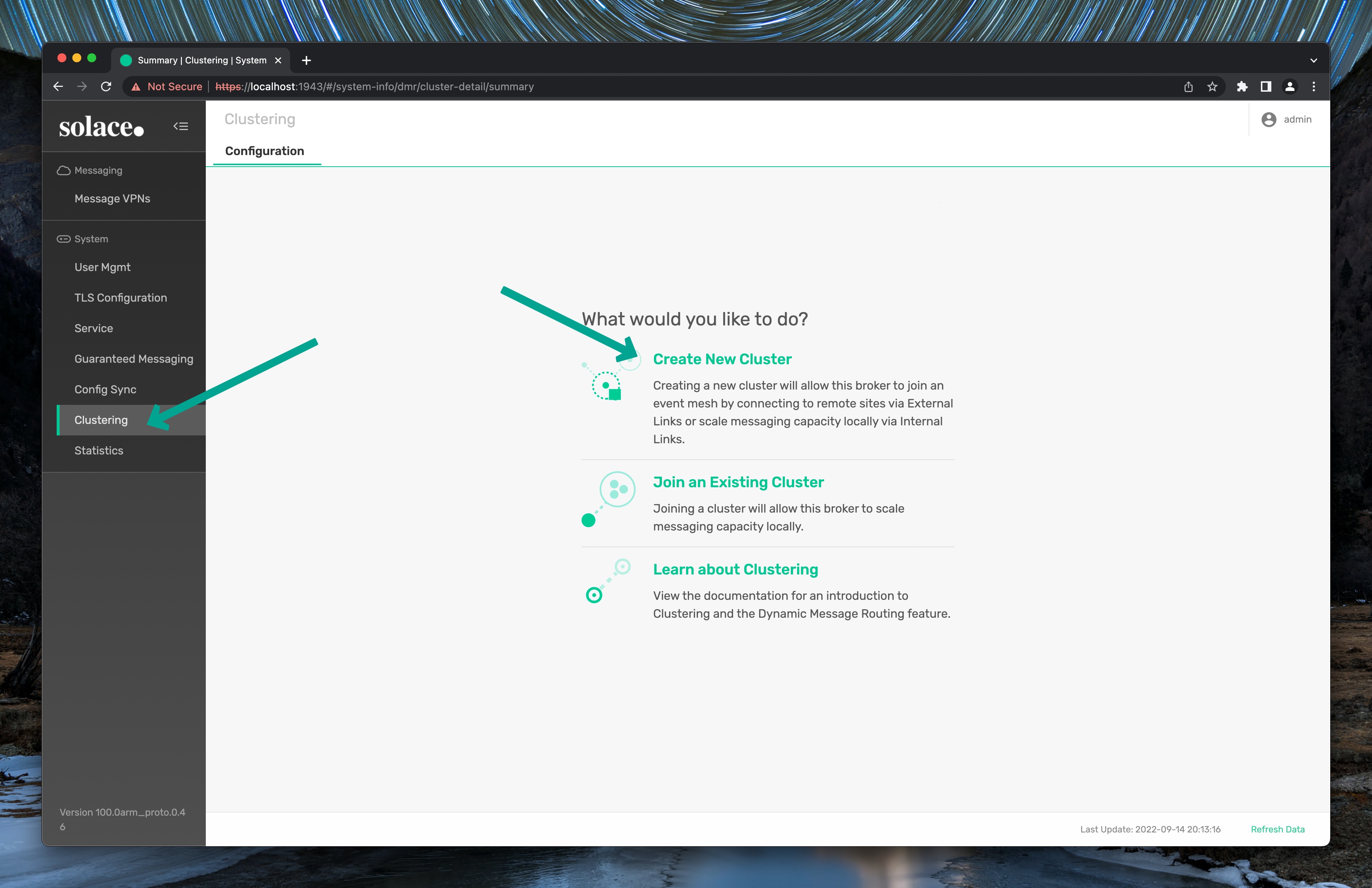 Create New Cluster